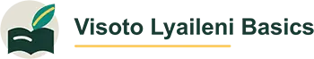 visoto lyaileni basics Logo with an open book and a green leaf, followed by the text “Visoto Lyaleni Basics” and a yellow underline.